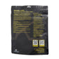 Black packaging for FibreKing Silver Label 1100 GSM Drying Towel - 3 Pack, featuring product details, care instructions, Korean microfiber features, QR codes, and company contact info.