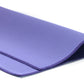 A close-up of a rolled purple yoga mat beside FibreKing Gold Label Korean Glass Cloths (3 Pack), recognized for their premium microfibre quality and streak-free finish, on a white background.