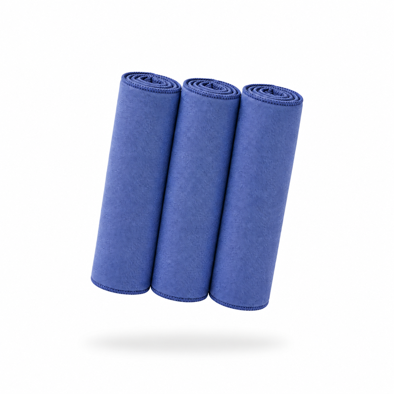 FibreKing Gold Label Korean Glass Cloths - 3 Pack shown upright side by side on a white background with a subtle shadow, perfect for streak-free cleaning.