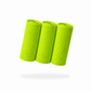 Three bright green FibreKing Waffle Weave Towels (3 Pack) with textured surfaces are rolled and placed side by side on a white background, each casting a soft shadow.