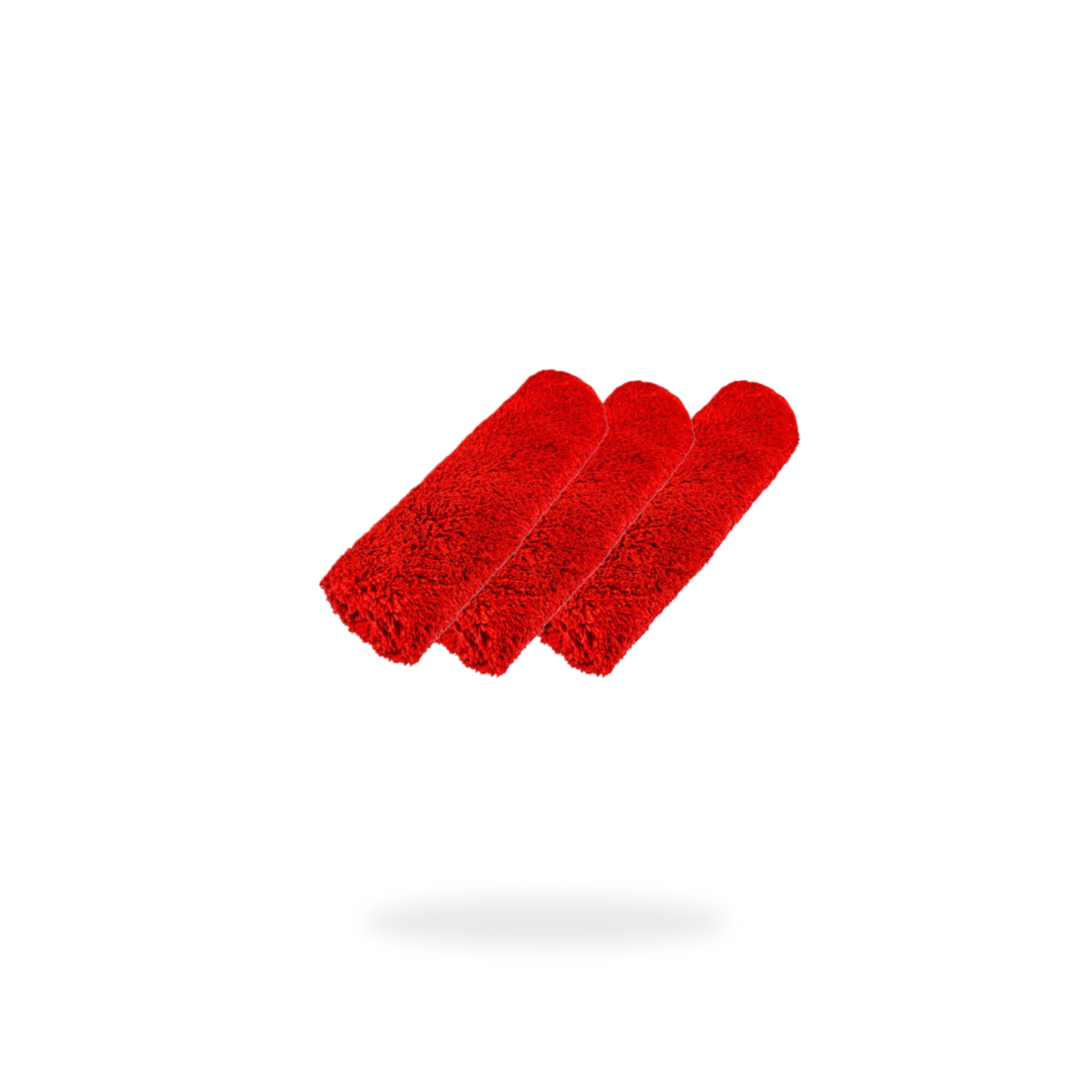 Three FibreKing Duplex edgeless cloths (3 pack) arranged side by side on a white background with a subtle shadow underneath.