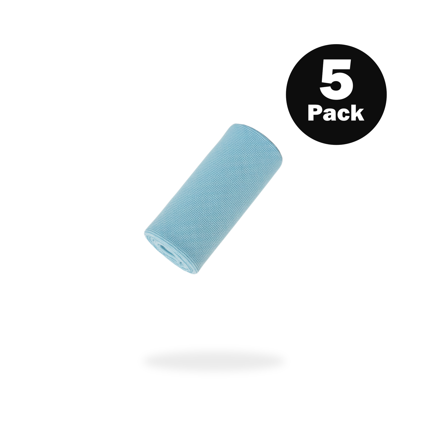 The Soft Edgeless Multi-Purpose Microfibre Cloth by FibreKing comes in a 5 Pack (labelled on a black circle) and is perfect for scratch-free cleaning alongside other edgeless or microfibre cloths.